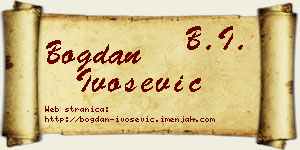Bogdan Ivošević vizit kartica